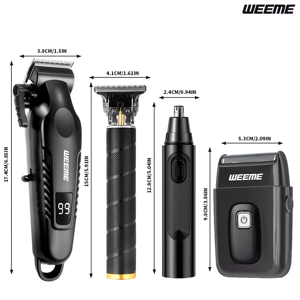 4 In 1 Men’s Grooming Kit, Hair Clipper Beard Trimmer Shaver, Nose Trimmer