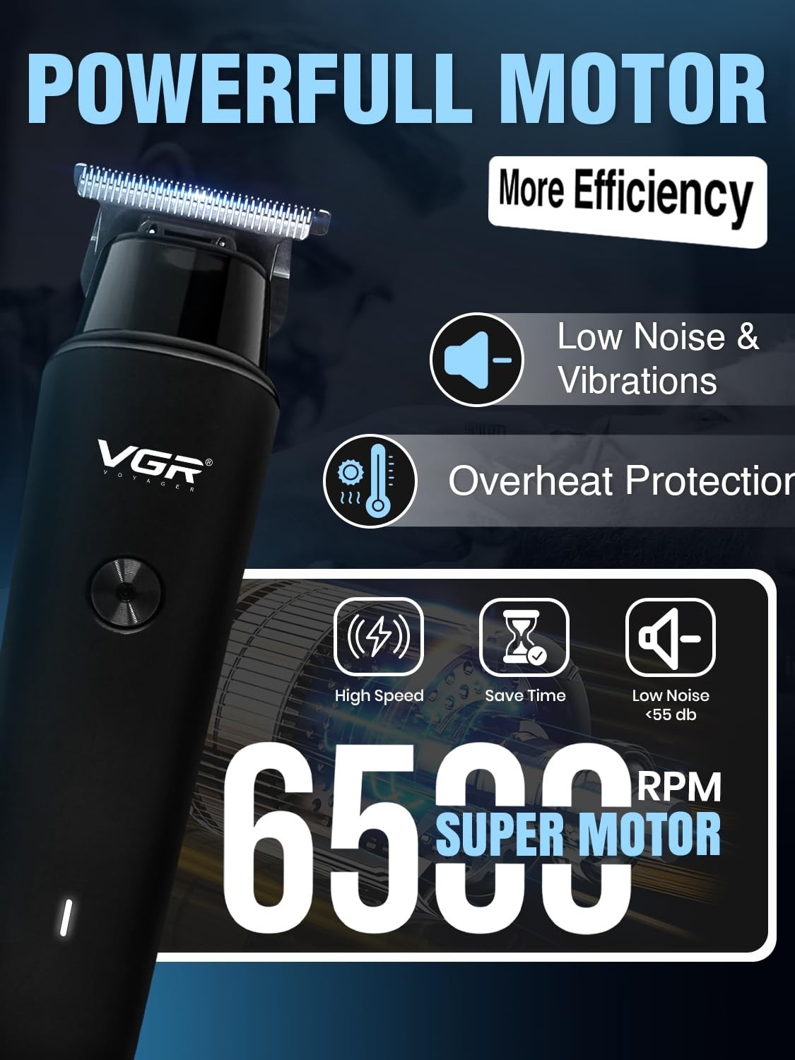 VGR V-933 Professional Corded & Cordless Hair Trimmer for Men,V-933,Black