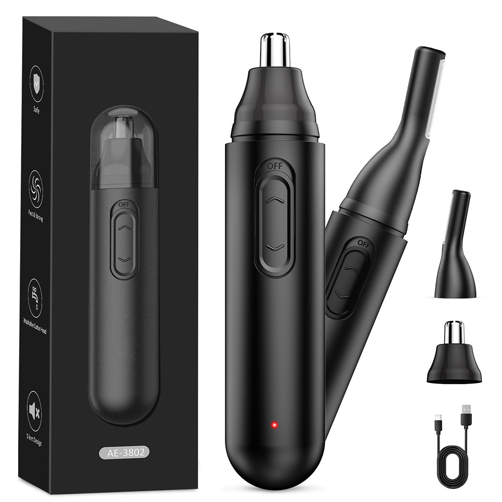 Nose Ear Face Neck Eyebrow Hair Mustache Beard Cordless Trimmer Shaver Clipper