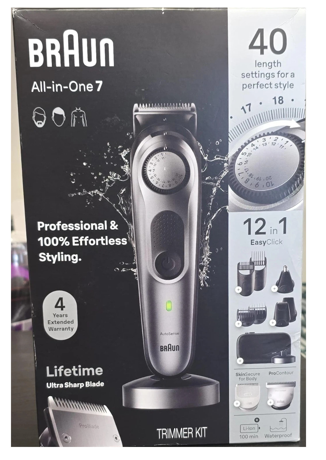 Braun Series 7 AiO7440 Rechargeable 12-in-1 Body Beard & Hair Trimmer