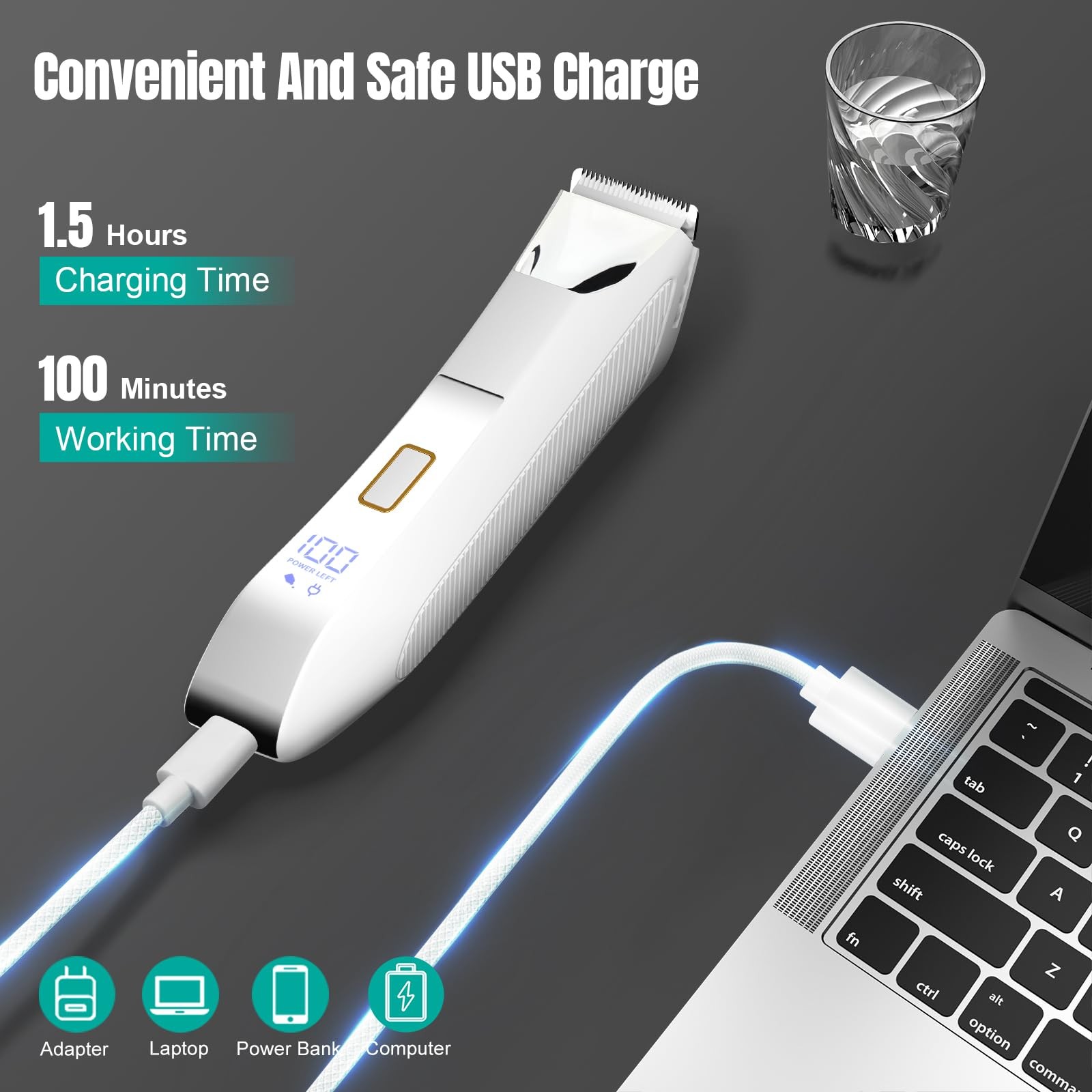 Manscape Body and Ball Trimmer for Men, 3-in-1 Pubic Groin & Nose Hair Trimmer,