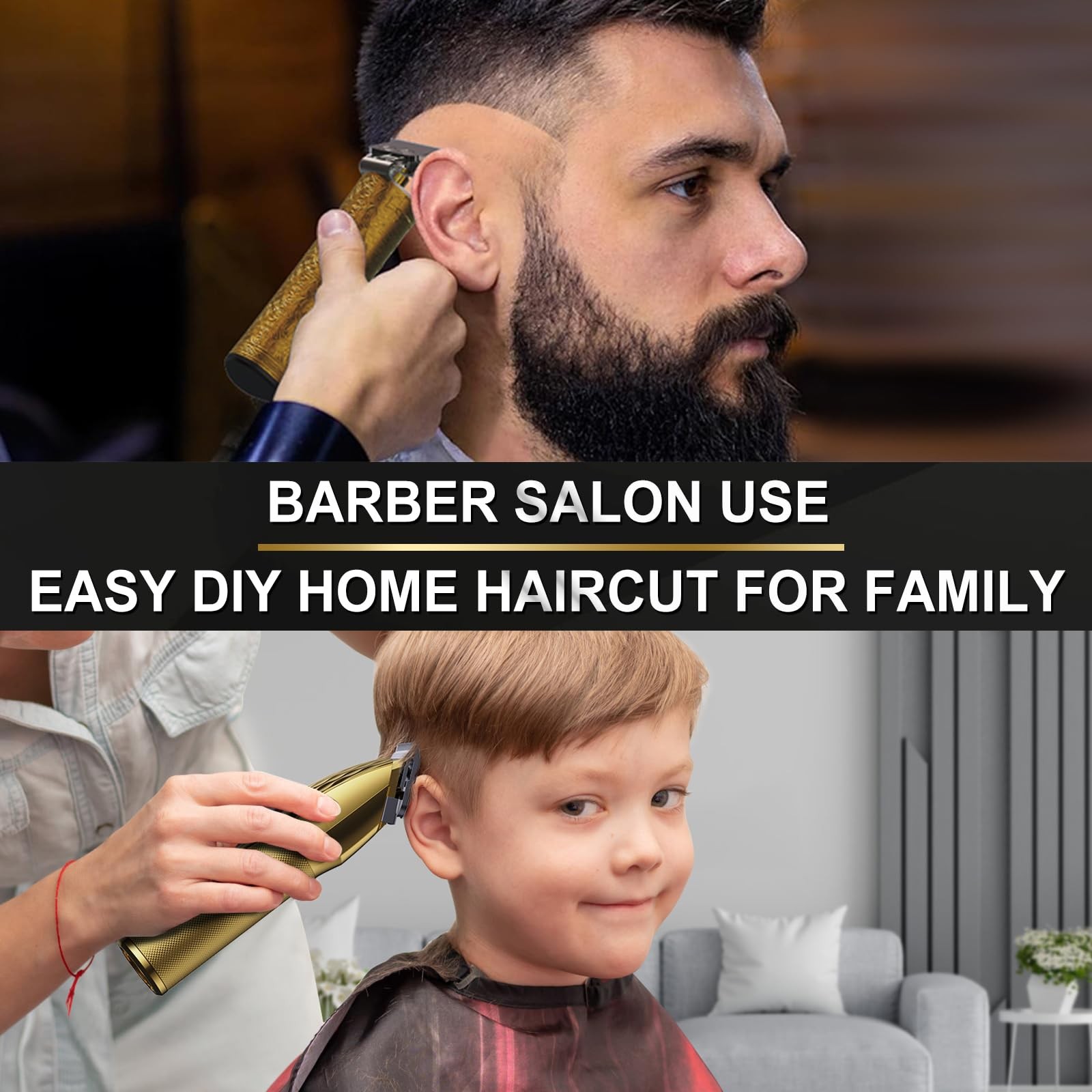 FADEKING® Professional Hair Clippers for Men – Cordless Barber Gold+bronze
