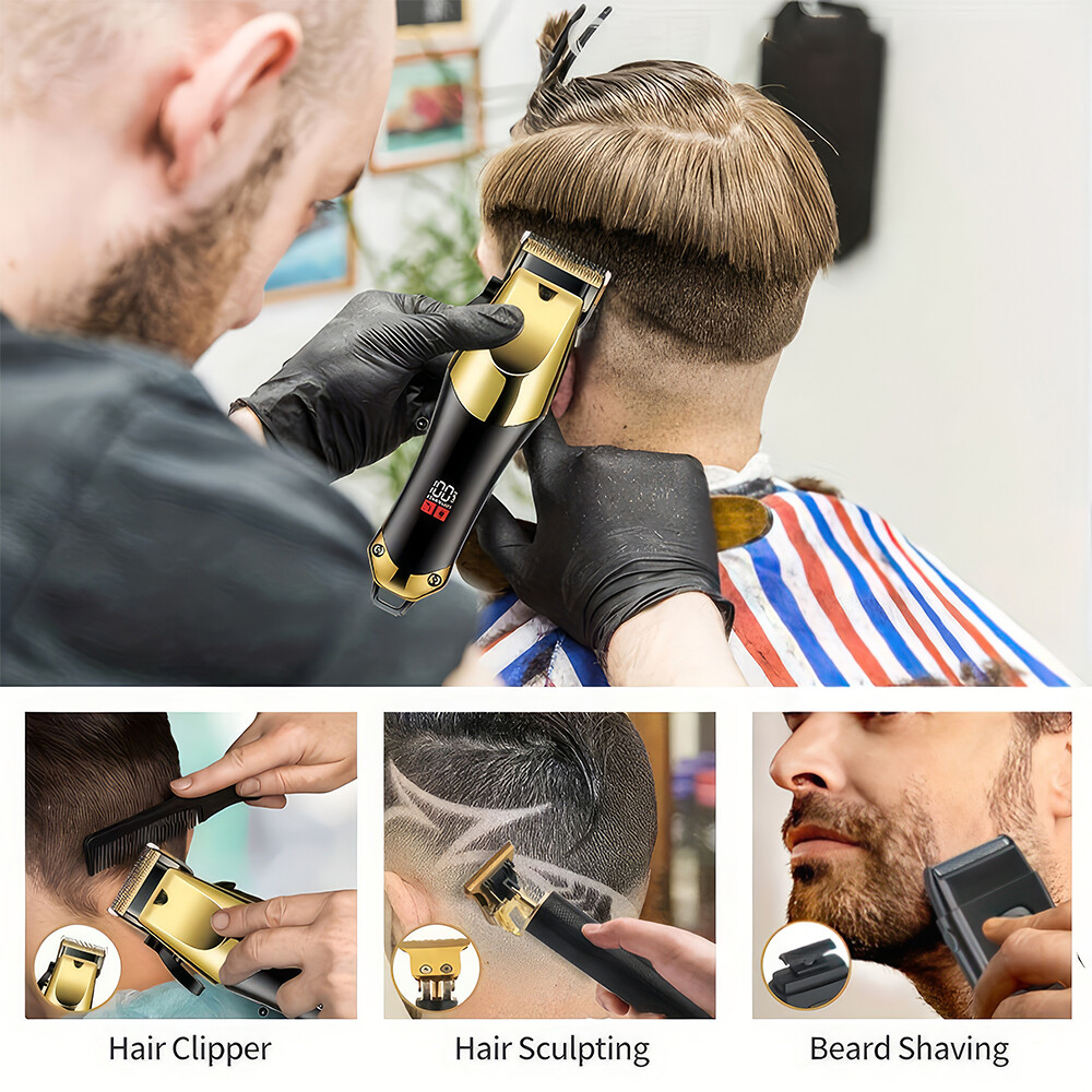 Professional Hair Clipper for Men, 3-piece Set, Beard Trimmer Shaver Set and Kit