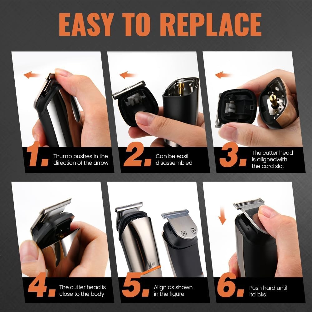 PRITECH 6-in-1 Men’s Grooming Kit: Beard Trimmer, Hair Clipper, Wet/Dry