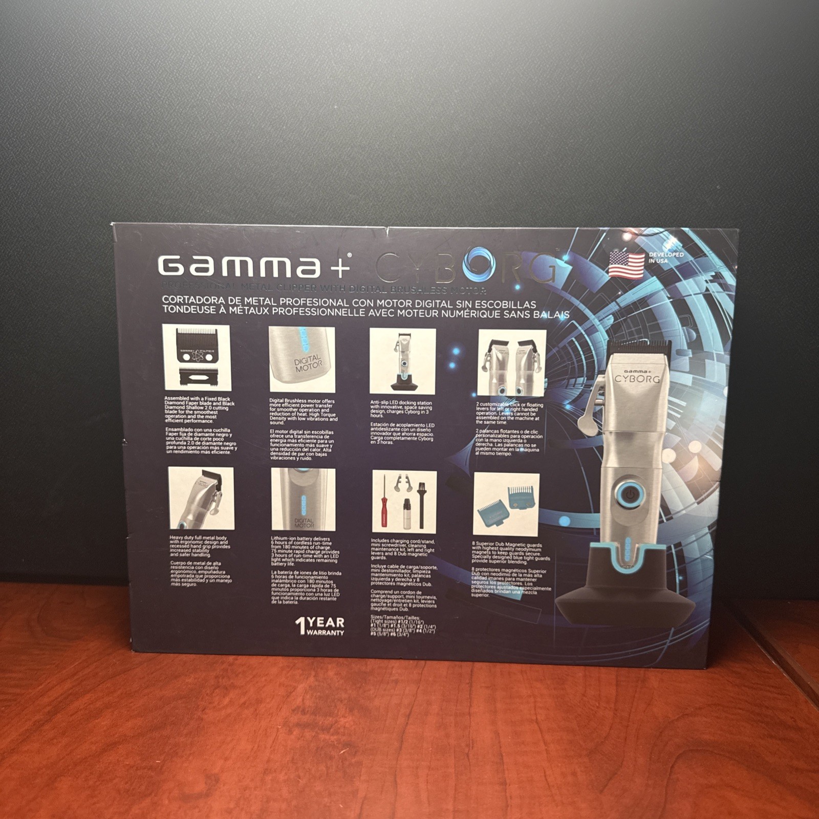 Gamma+ Cyborg Cordless Clipper with Digital Brushless Motor (GP604M) (1566) New