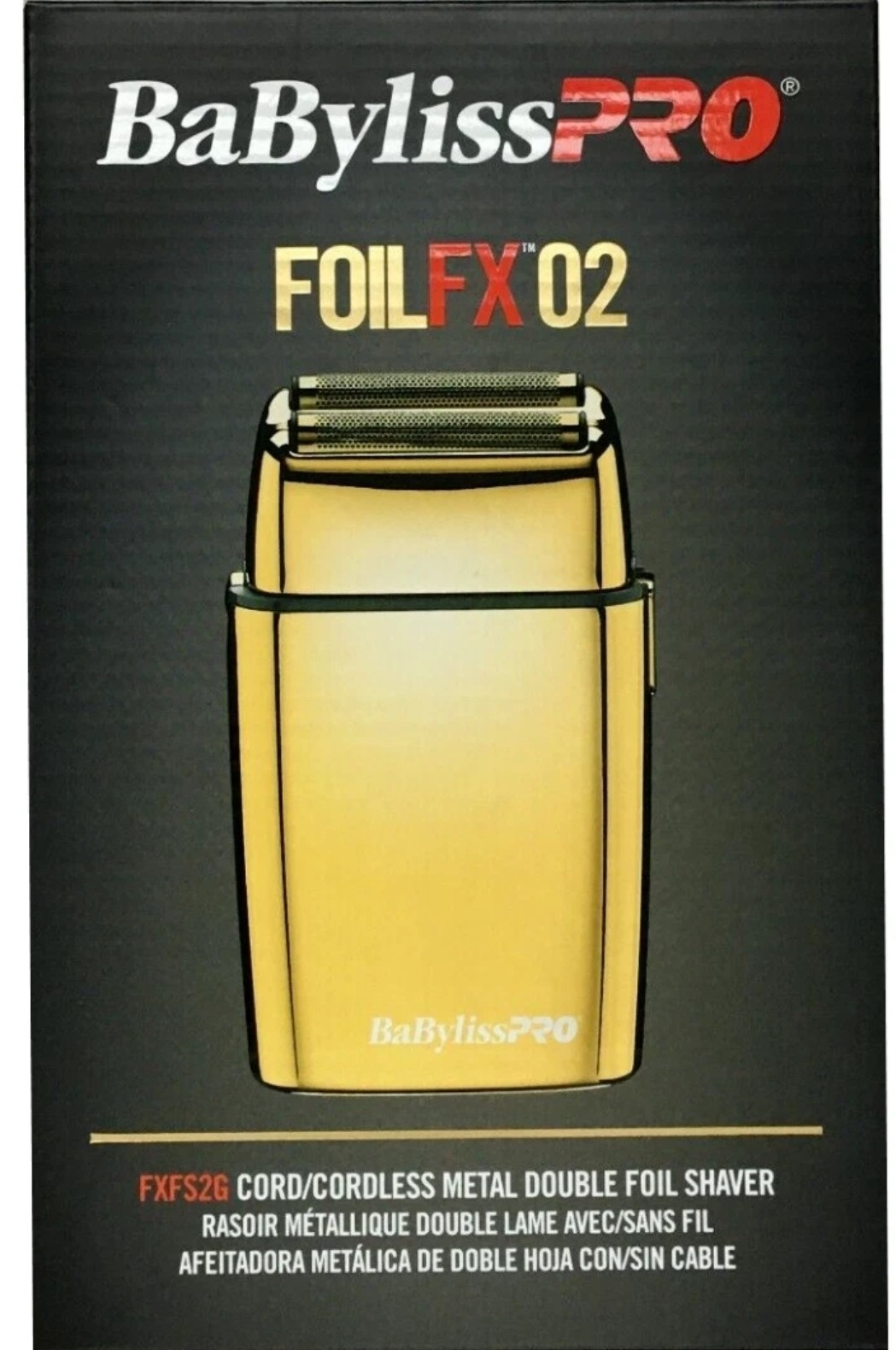 BaBylissPRO FOILFX02 Cordless Gold Metal Double Foil Shaver | FXFS2G