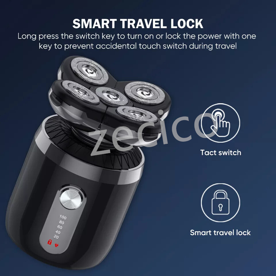 Men’s Electric Shaver 3D Electric Shavers for Male IPX7 Rotary Cordless Wet/Dry