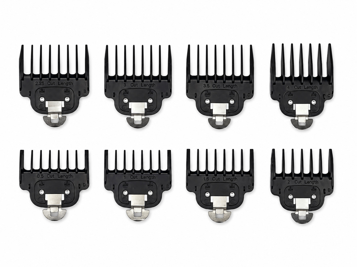 Wahl Trimmer Replacement 8 Piece T Blade Guard Comb Set #1/2 – #4 w/ Metal Clip