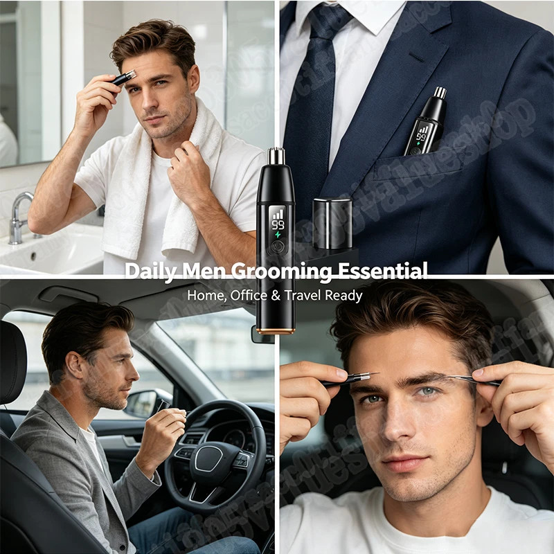Ear & Nose Hair Trimmer with LED indicator USB Rechargeable Water Resistant LOT
