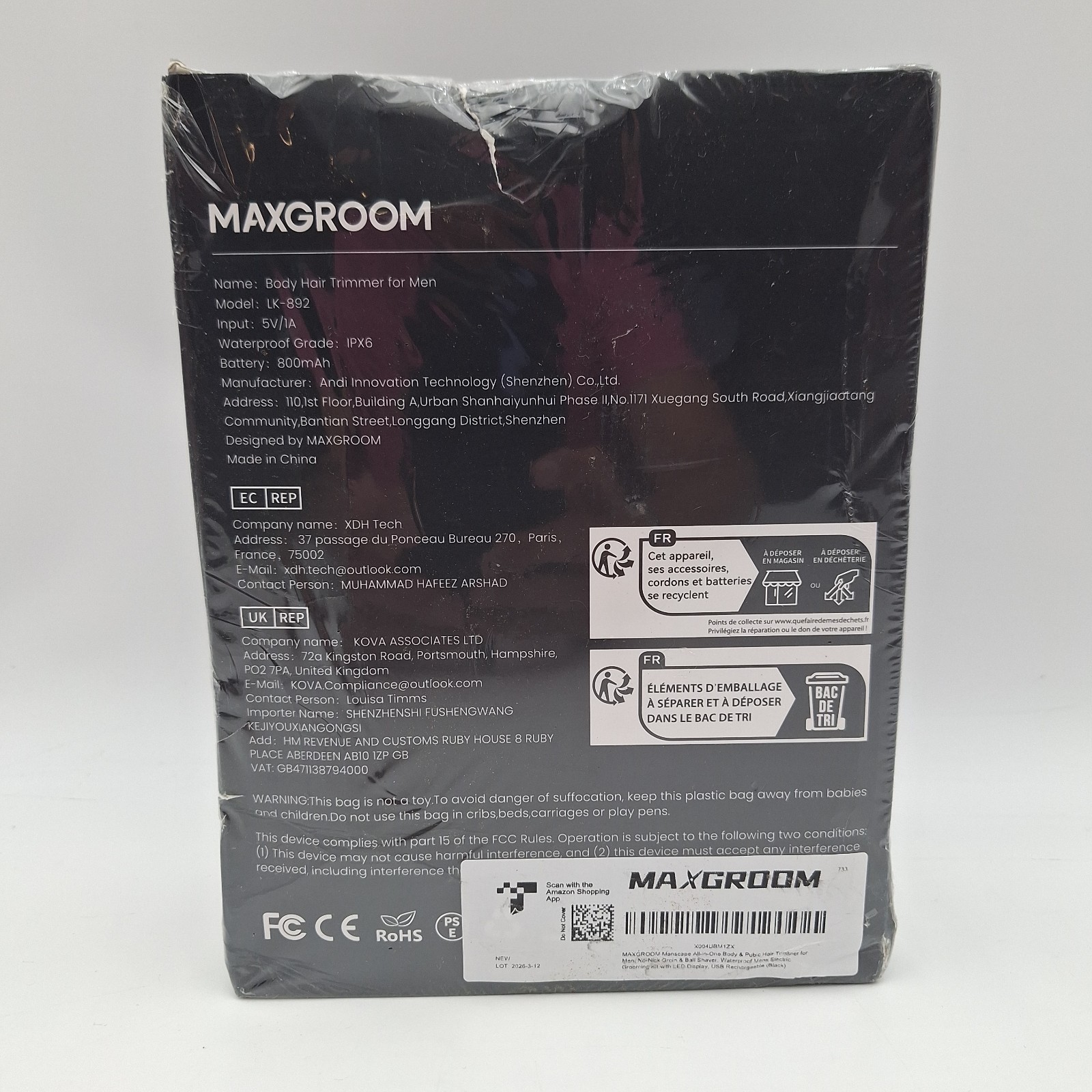 MAXGROOM All in One Body Trimmer Open Box Damaged Box