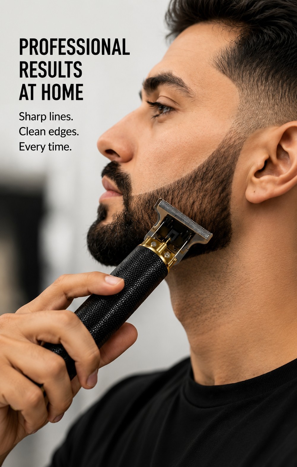 Vintage T9 Black Gold Beard & Hair Trimmer Cutter for Men – Professional