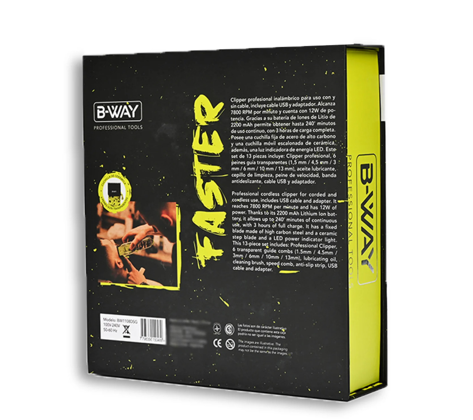 B-Way Faster Cord/Cordless Clipper #BW1FASTER – Pro Hair Clipper – Fast Ship