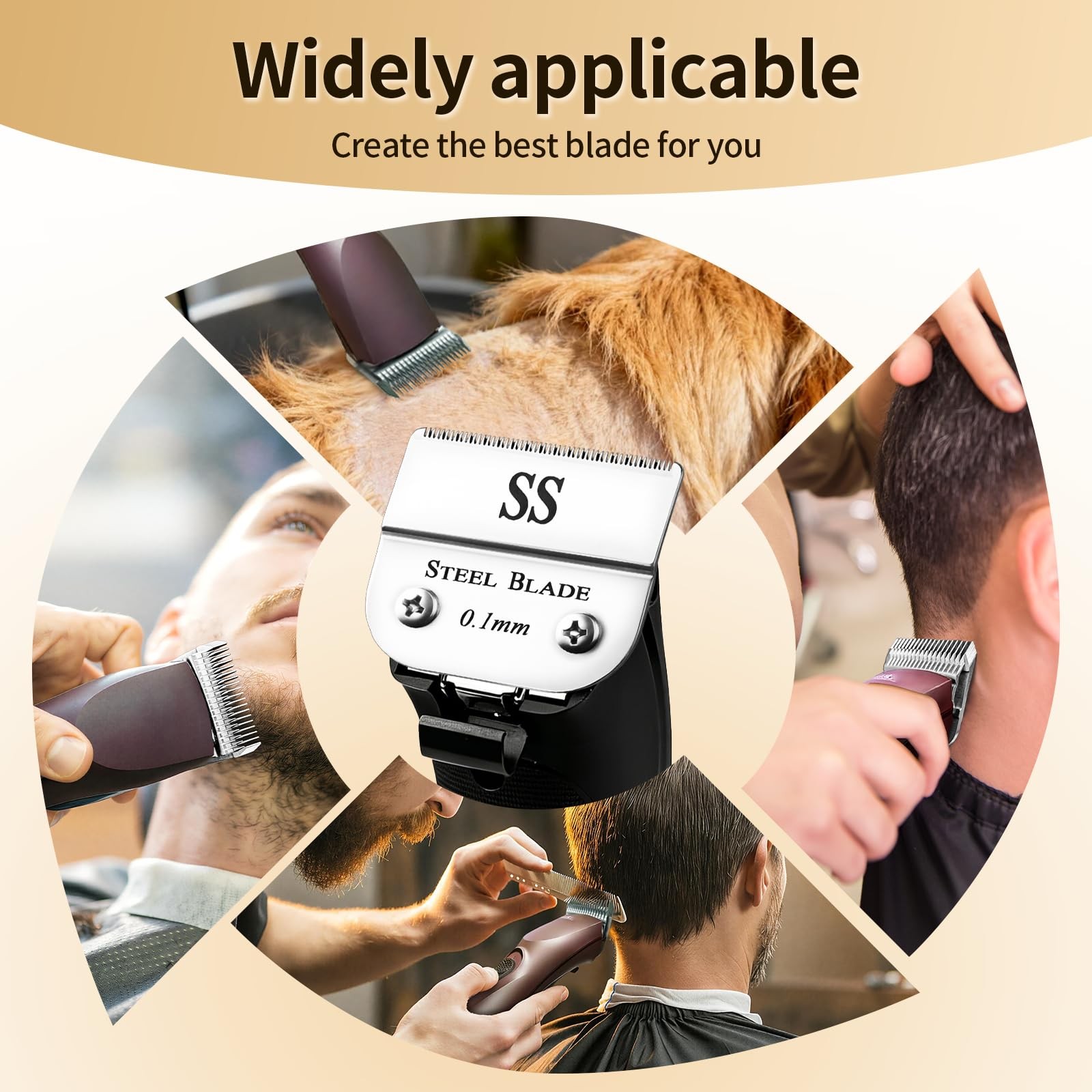 Silver SS Ceramic Clipper Blade Compatible with Andis/Oster A5, 1 Pack