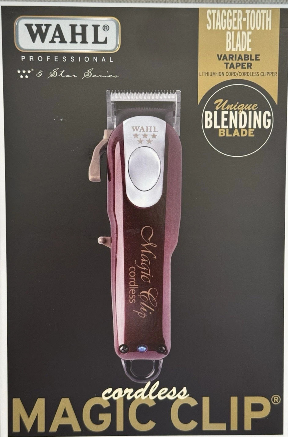 Wahl Professional 5-Star Series Cordless Magic Clip Hair Clipper 8148 Red New!