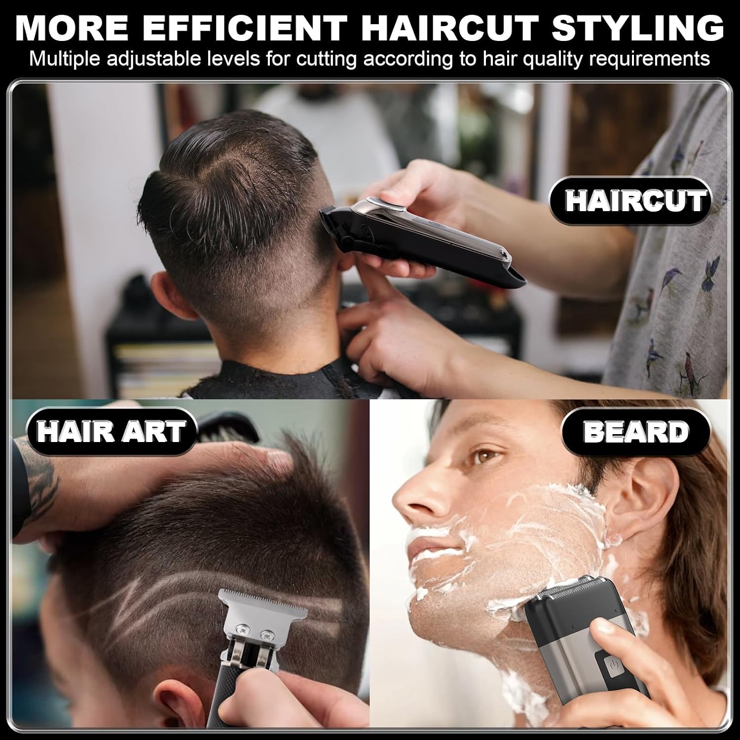 Dabetechts 3-in-1 Hair Clipper Set for Men, LED Display, Cordless