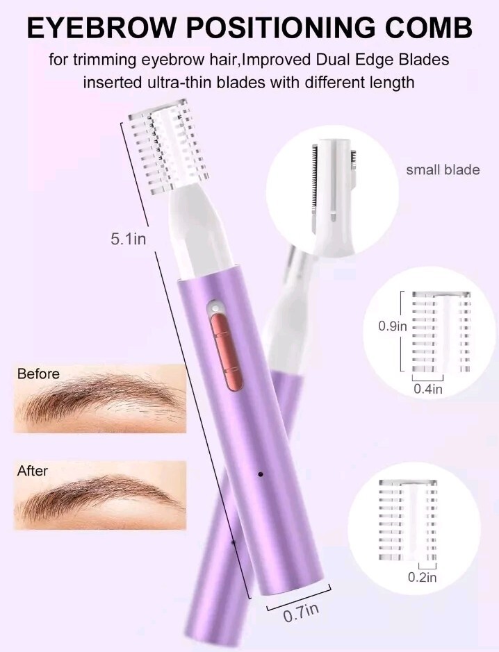 2024 USB Rechargeable Nose Hair Trimmer for Men Women,4 in 1 Painless Eyebrow208
