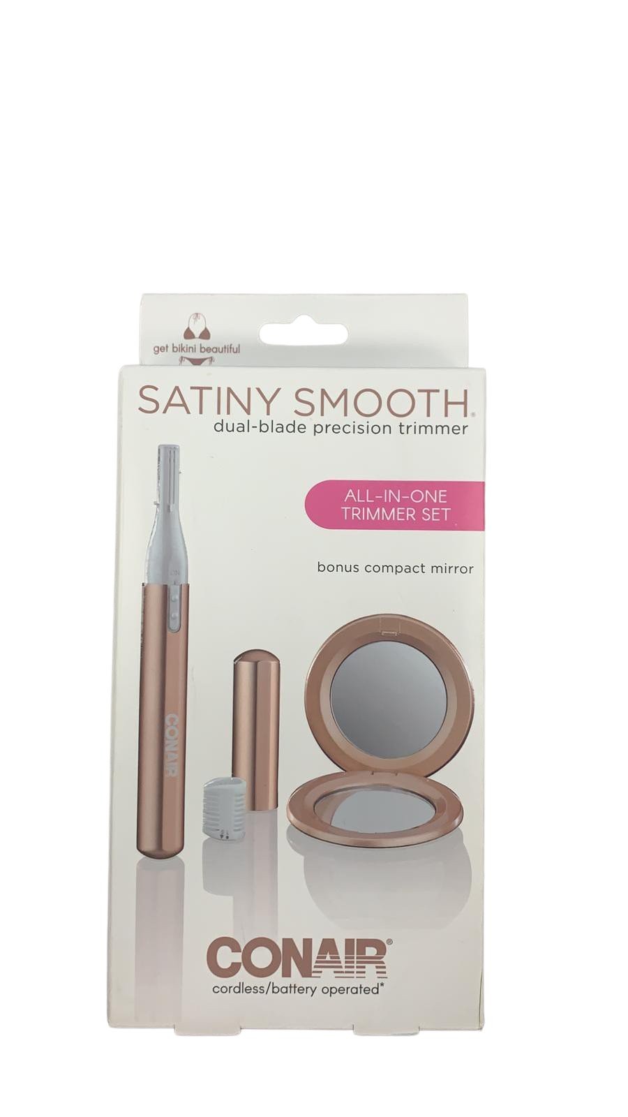 Conair Satiny Smooth Dual Blade Precision Trimmer w/ Bonus Compact Mirror
