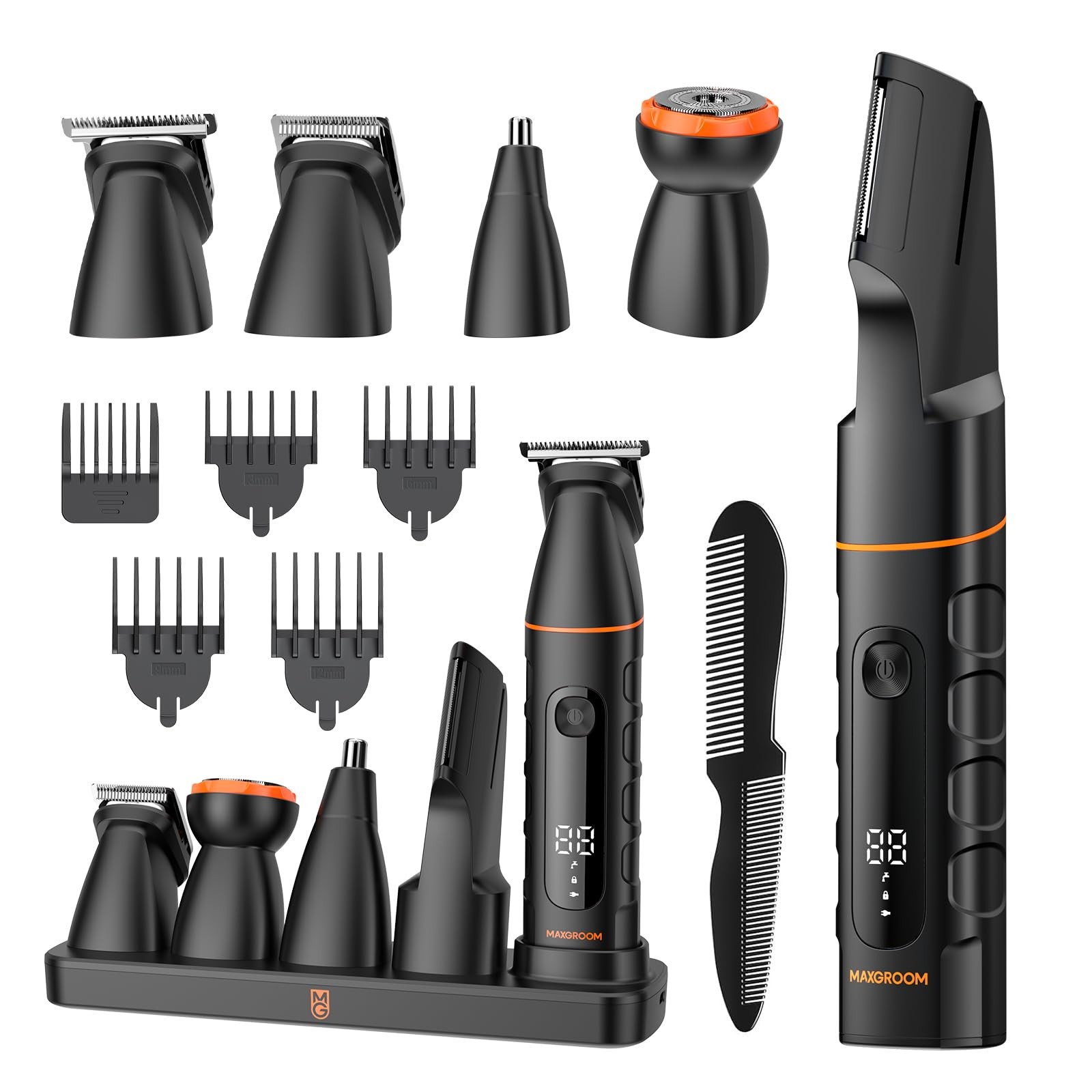 MAXGROOM Manscape All-in-One Body & Pubic Hair Trimmer for Men, No-Nick Groin…