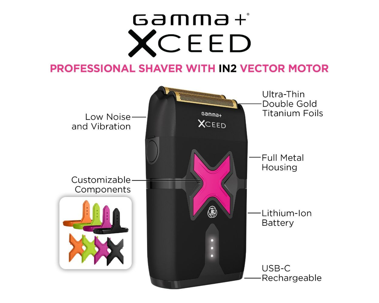Gamma+ XCEED IN2 Vector Motor Cordless Shaver (GP803B)