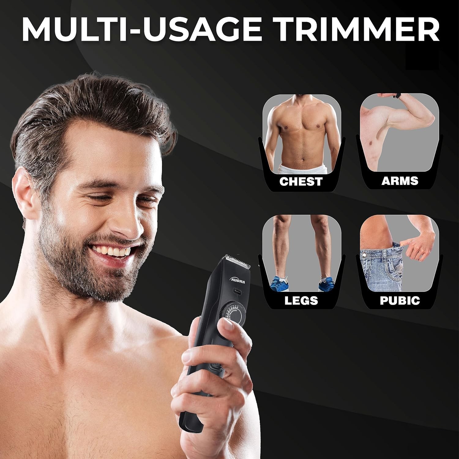 Kubra Beard Trimmer,KB-1088, Black,