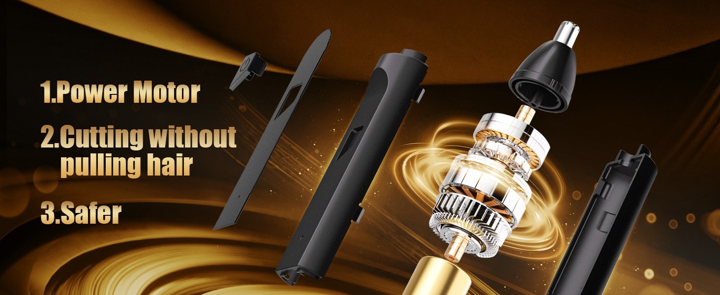 Ear and Nose Hair Trimmer with LED Display, USB Rechargeable Nose Trimmer