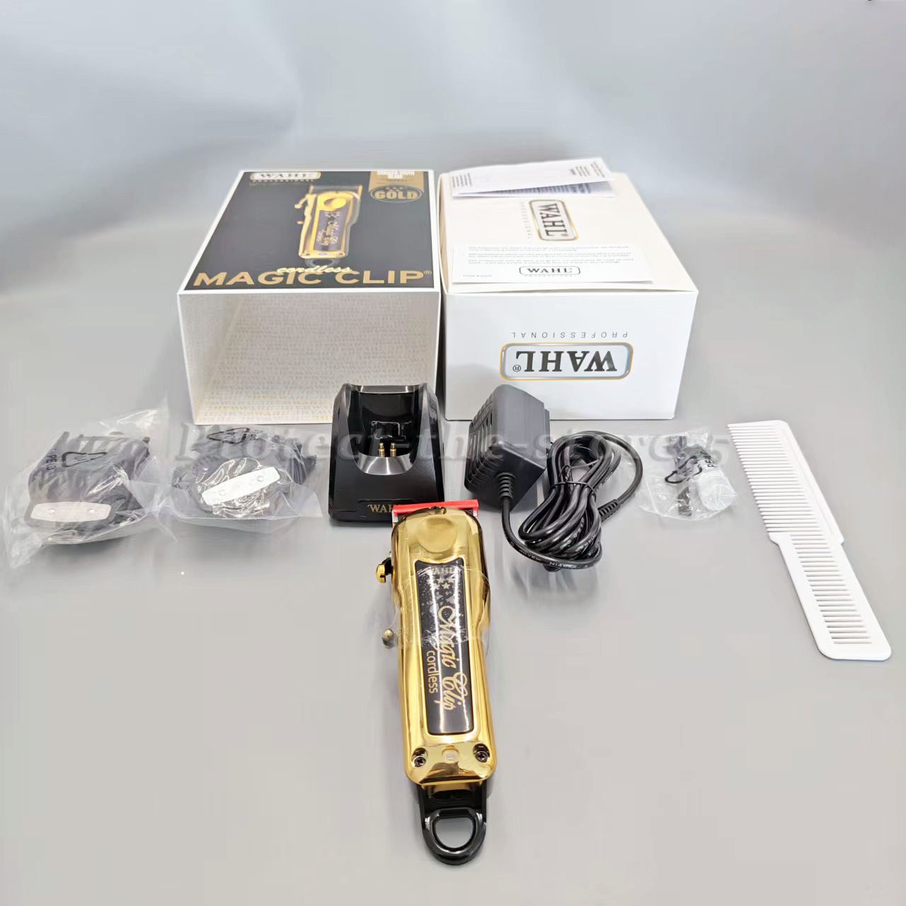 Wahl Professional 5-Star Gold Cordless Magic Clip Hair Clipper 8148-700 w/ Stand