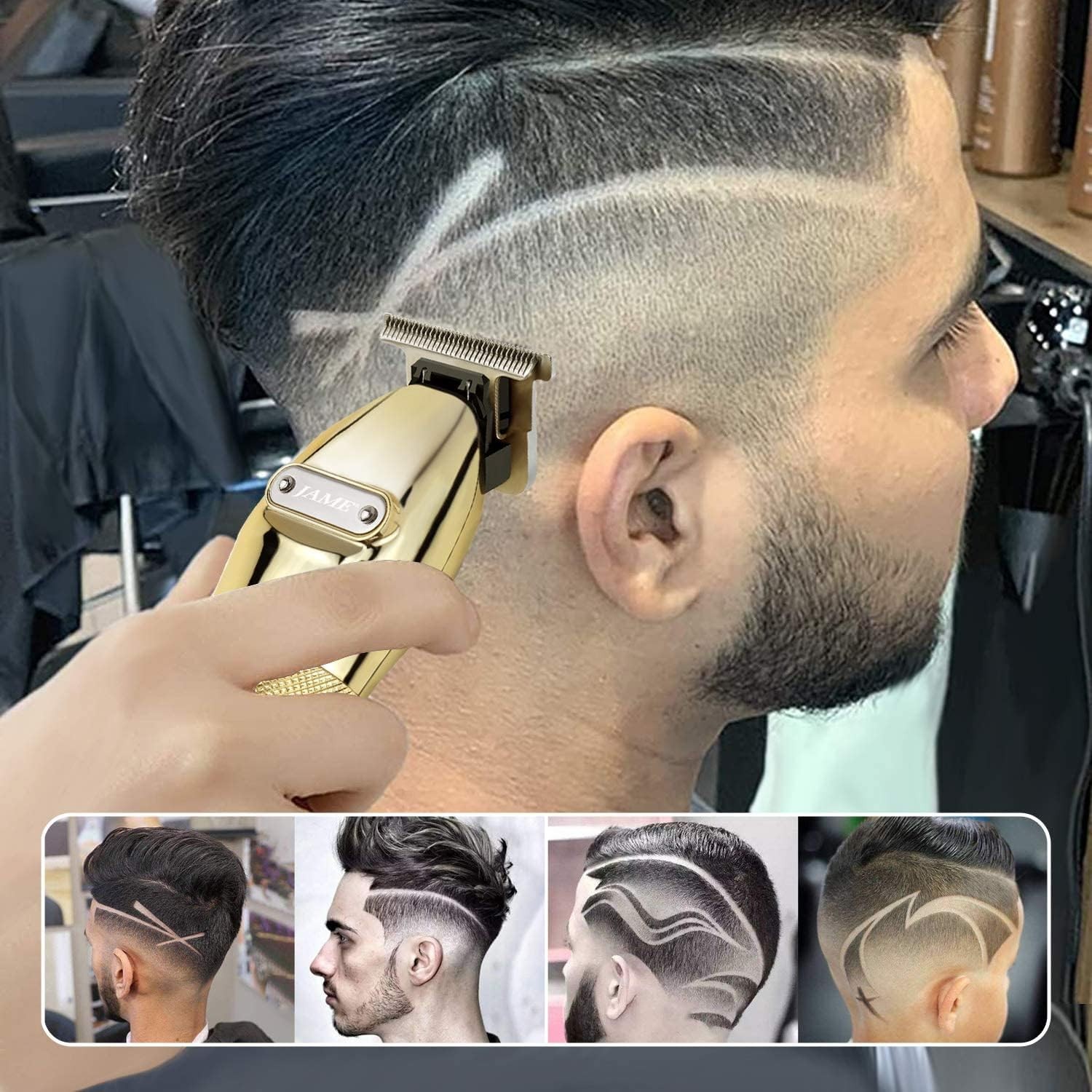Cordless Outlining Trimmer Professional T Liners Clippers Black, Gold, Silver