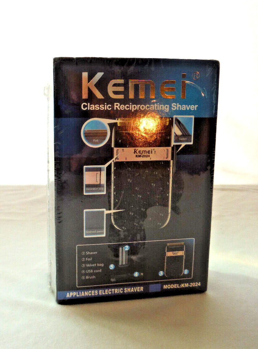 Kemei KM-2024 Men Electric Shaver Cordless Shaver Razor Rechargeable Dry Wet Use