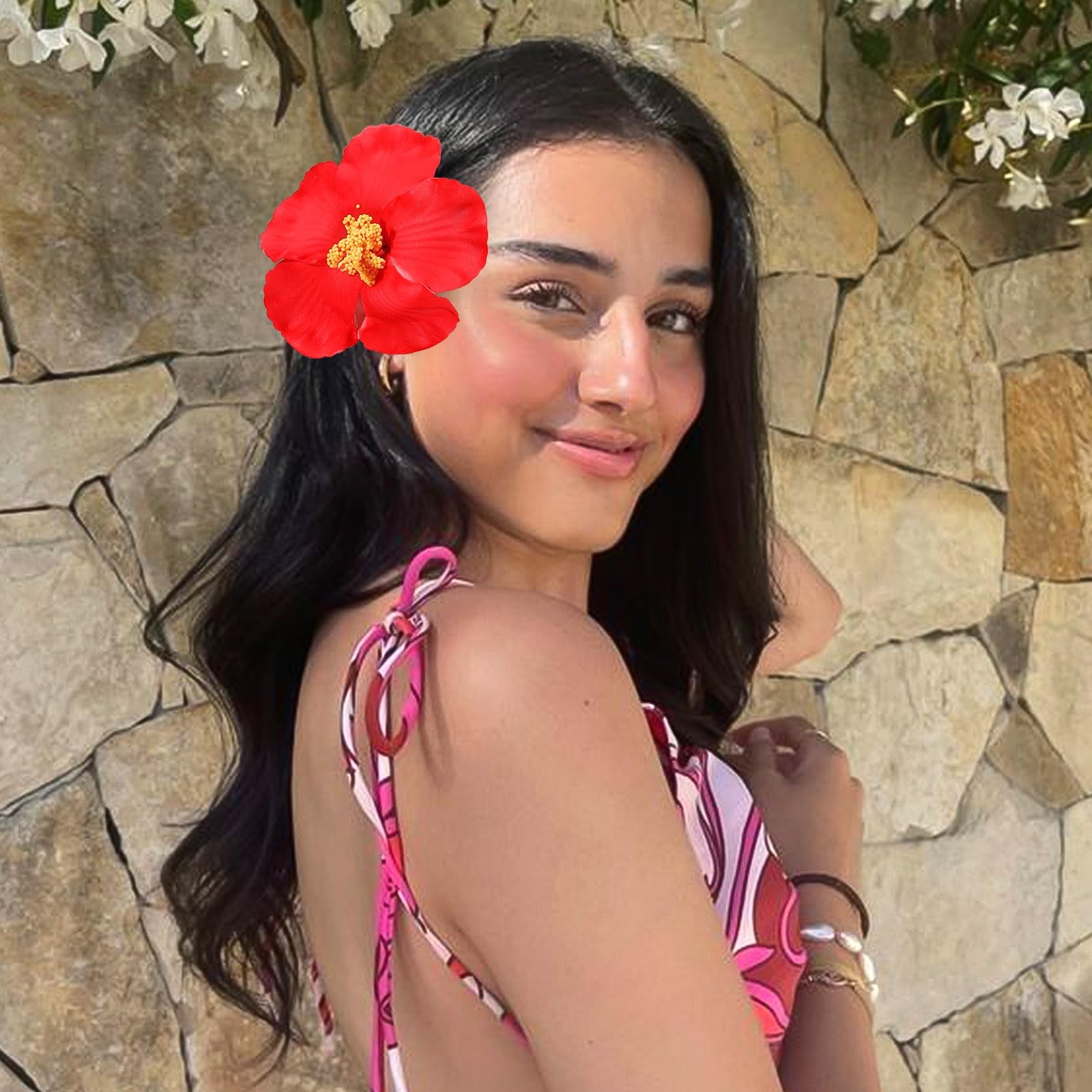 VOBOBE 5pcs Hawaiian Flower 1 Count (Pack of 5), Hair Clips-A