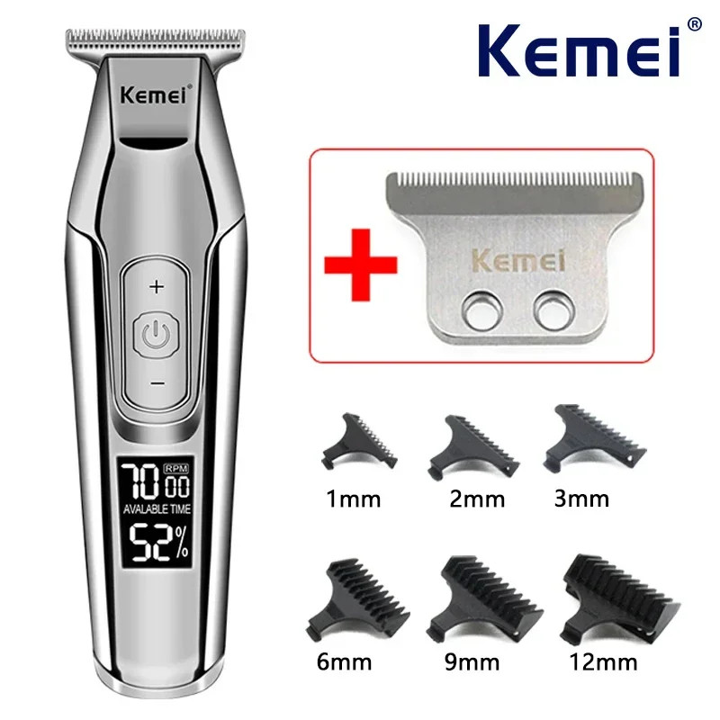 Kemei KM 5027 Professional LED Digital Hair Clipper and Beard Trimmer Blade X9