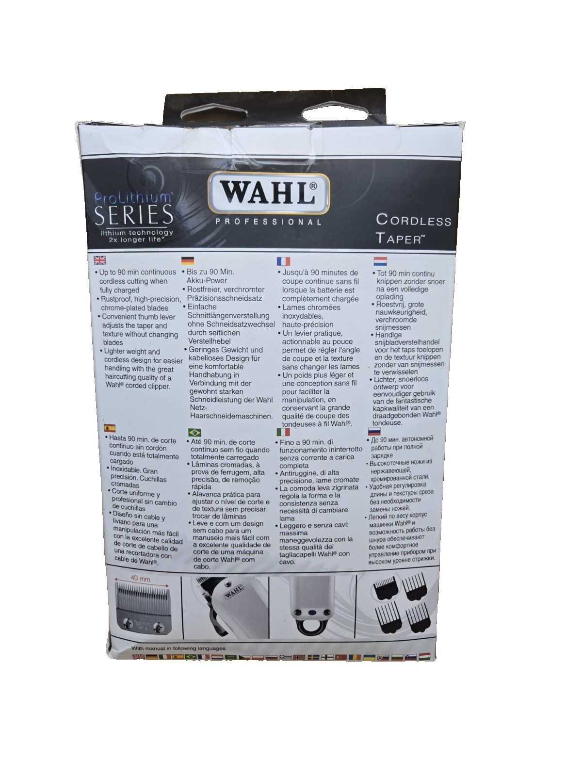 WAHL Professional Cordless Designer Clipper with 90+ Minute Run Time 8591 -BLACK