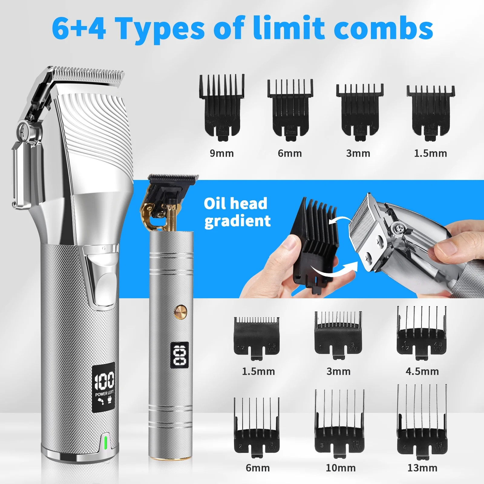 NEXPURE Hair Clippers &Beard Trimmer Set Brushless Motor 300Min LCD Cordless
