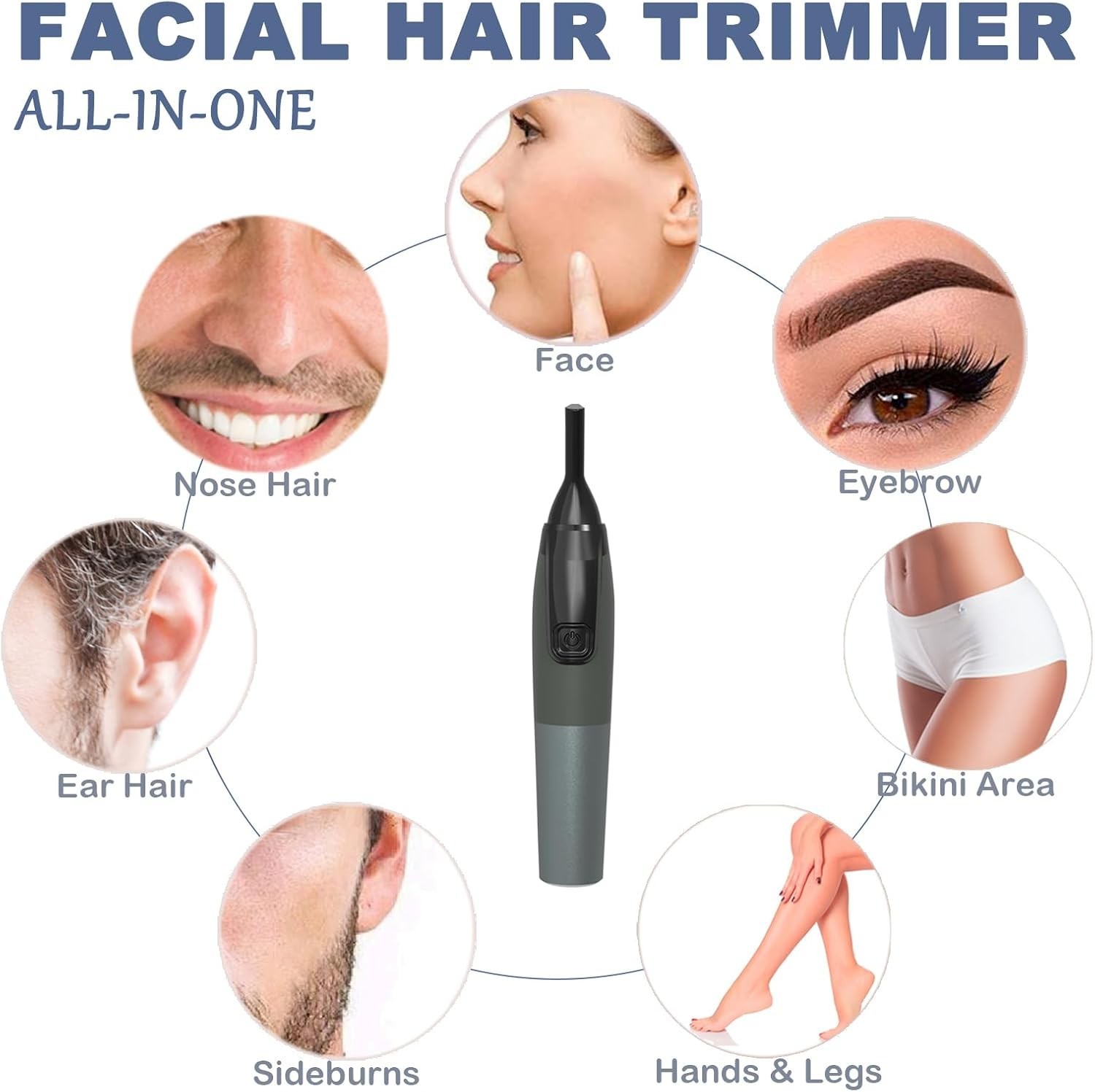Hot Men Nose Ear Face Neck Eyebrow Hair Mustache Beard Trimmer Shaver Clipper