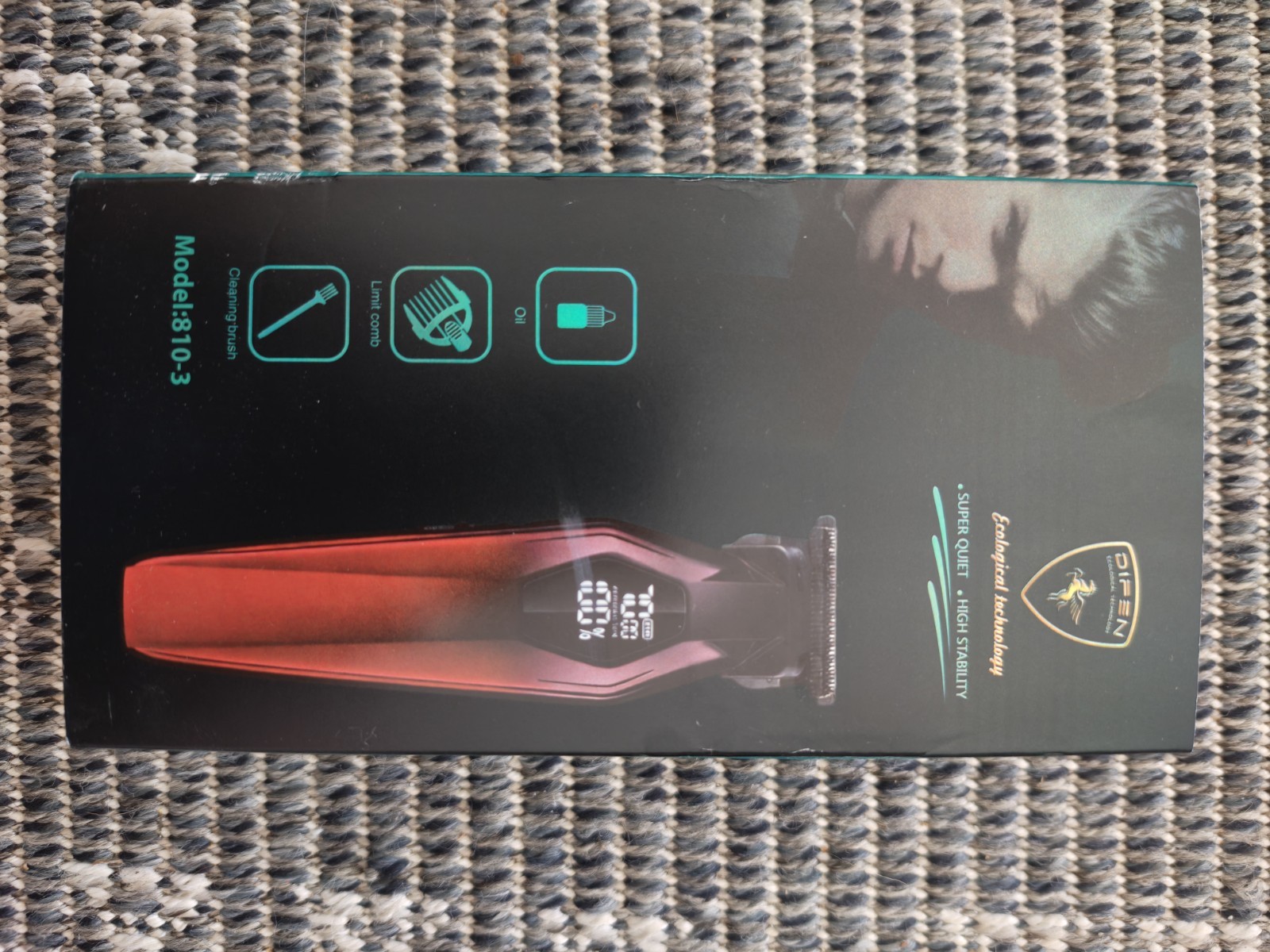 DIFEN 810-3 T-Blade Hair Trimmer Cordless USB Quick Charge Red/Black