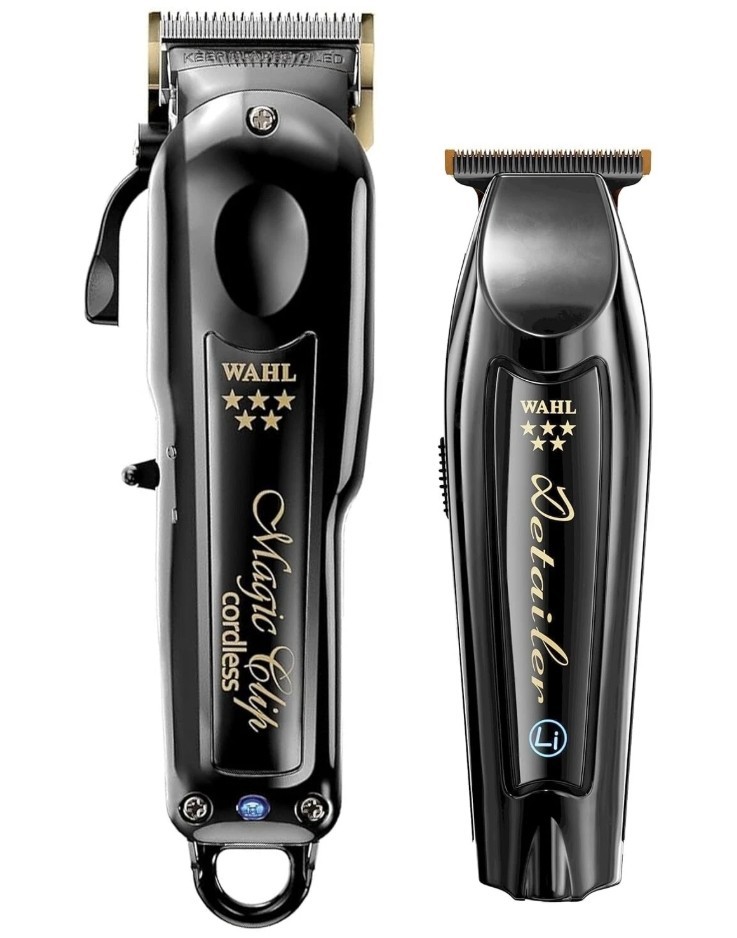 Wahl Cordless Barber Combo Black Magic Clip Clipper & Detailer Trimmer 3025397