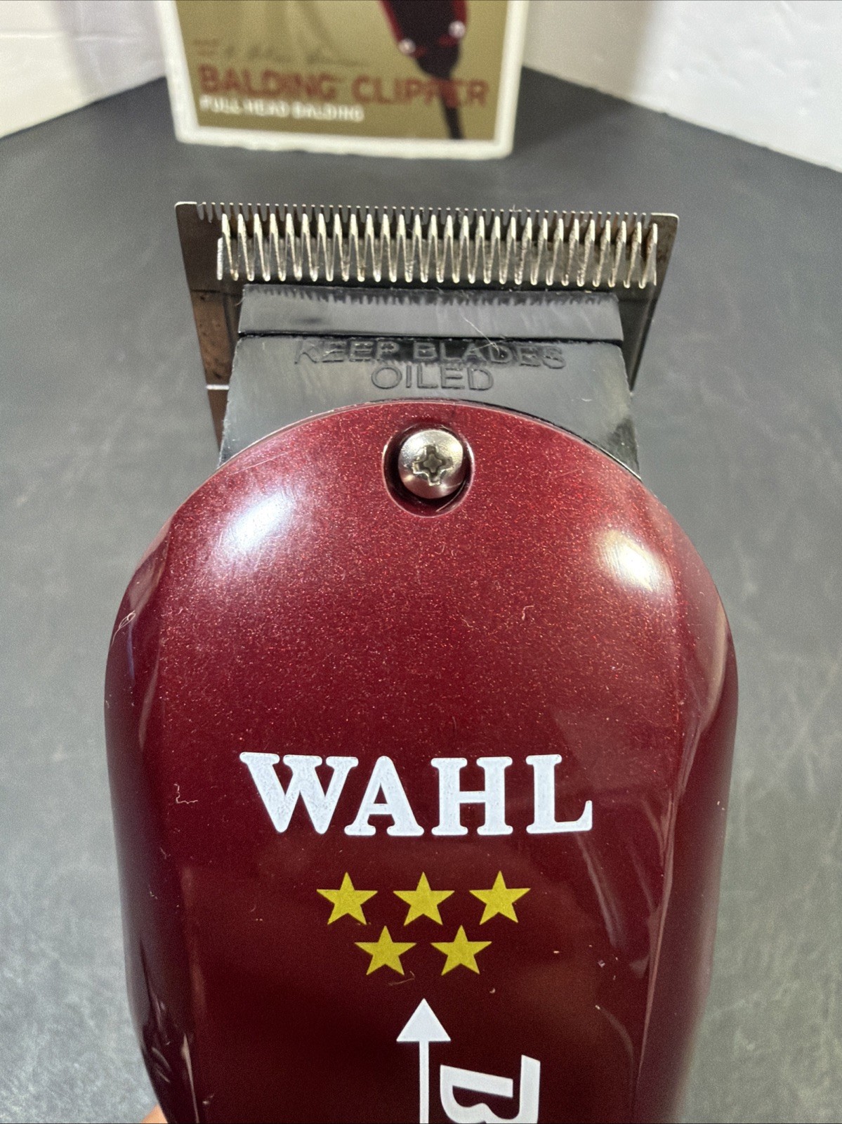 Wahl 8110 Professional 5-Star Wired Full Head Balding Clipper – Burgundy – USA
