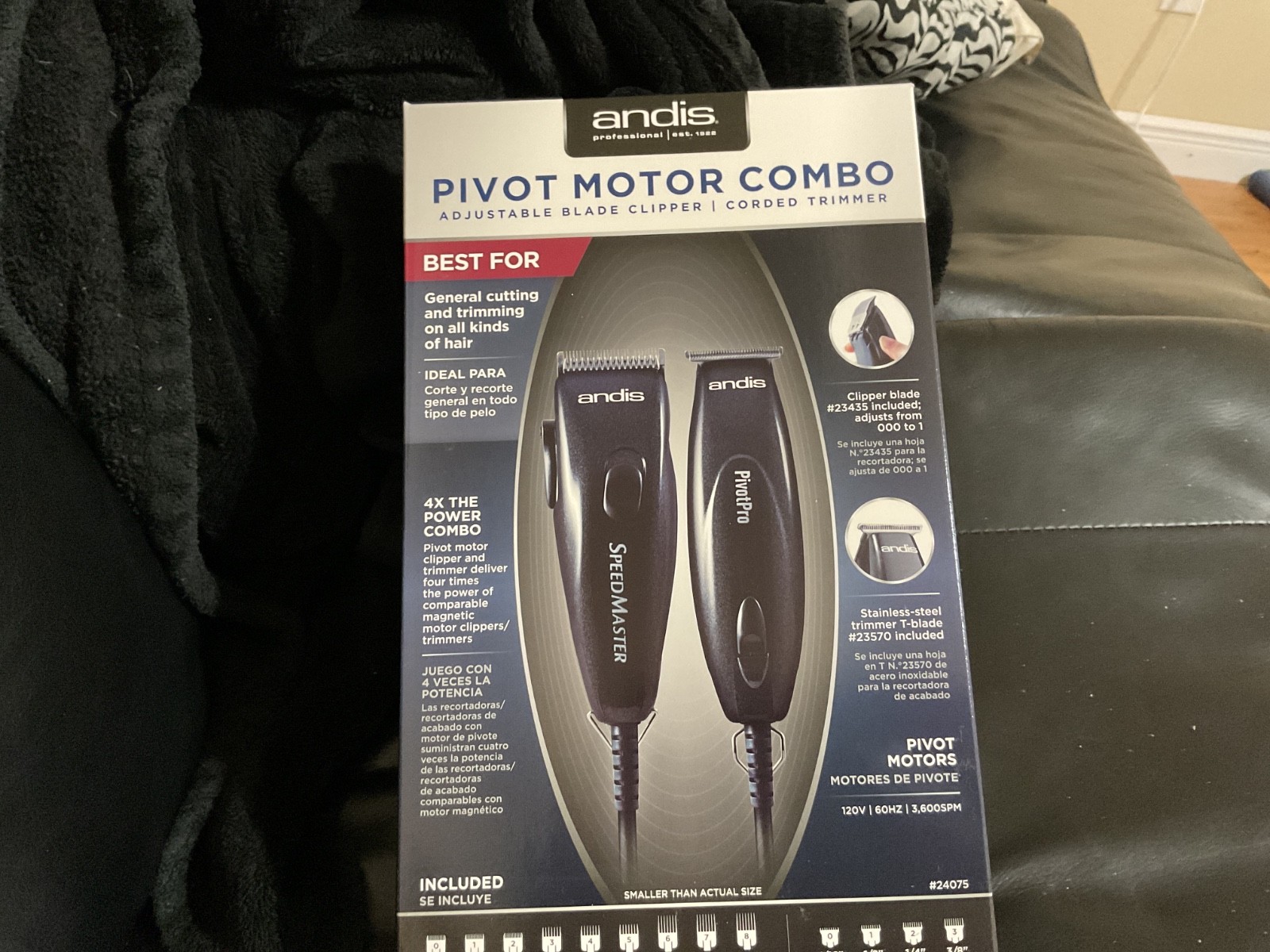 Andis #24075 Pivot Motor Combo Clipper and Trimmer – Black