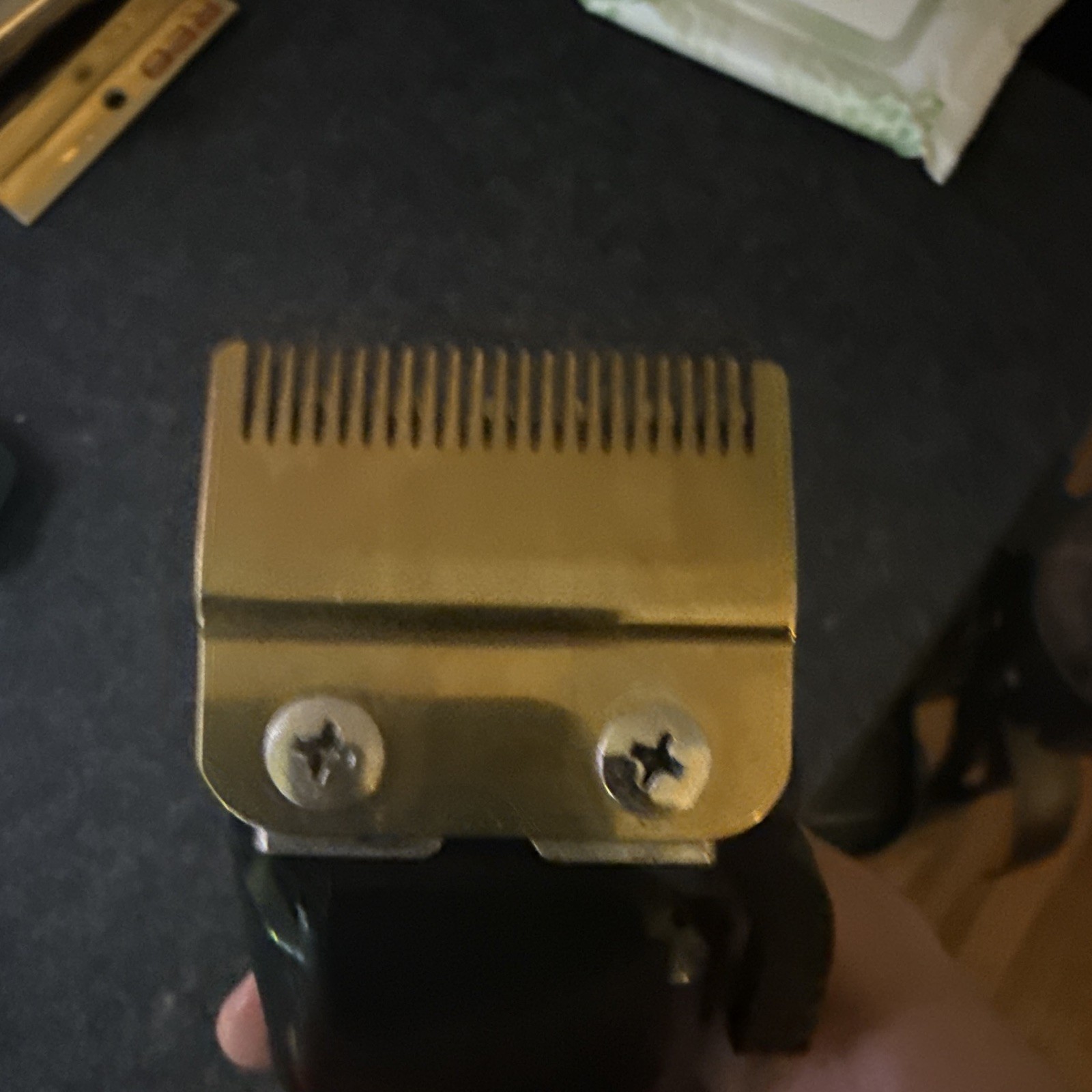 BESTBOMG Cordless Hair Clipper for Head, Square Blade, Black/Gold Skull