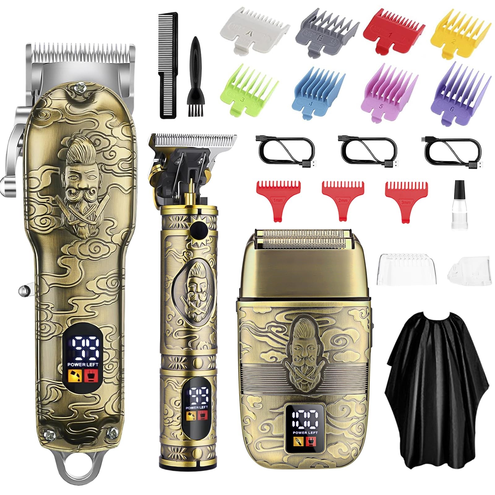 GSKY Professional Hair Clippers for Men Cordless,Clippers and Grooming Set，