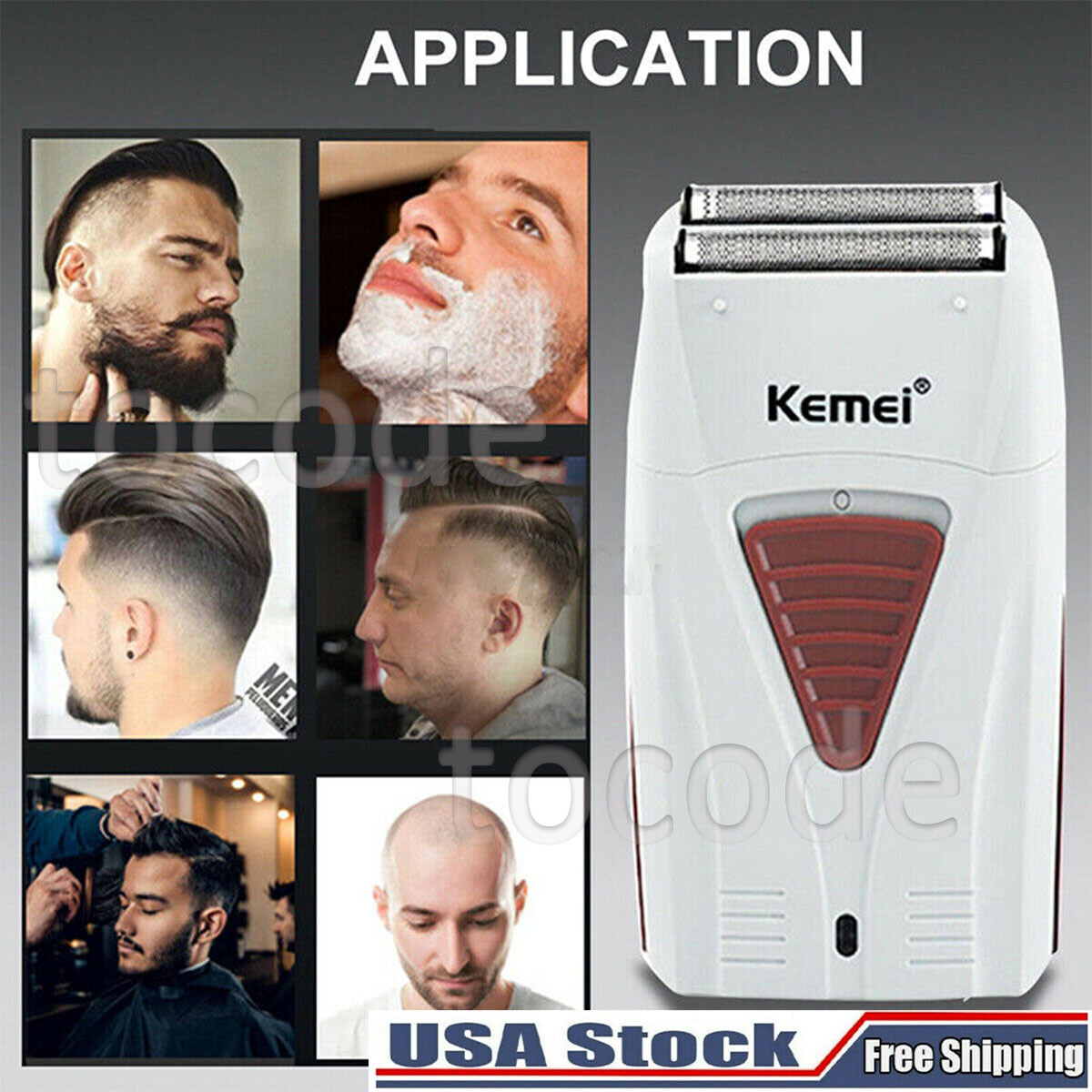 Bald Hair Clipper Trimmer Kemei Electric Head Blade Men’s Dual Foil Shaver Blade