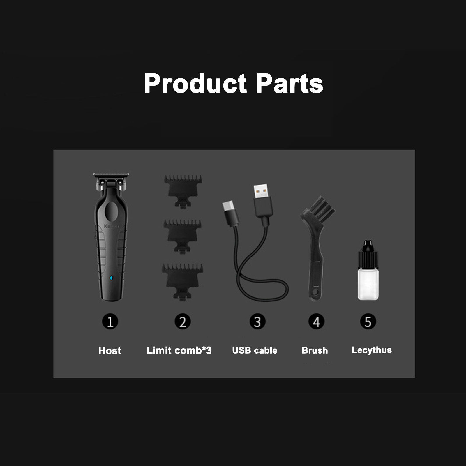 Kemei Electric Hair Clipper Barber Cordless Hair Trimmer 0mm Zero Gapped Carving