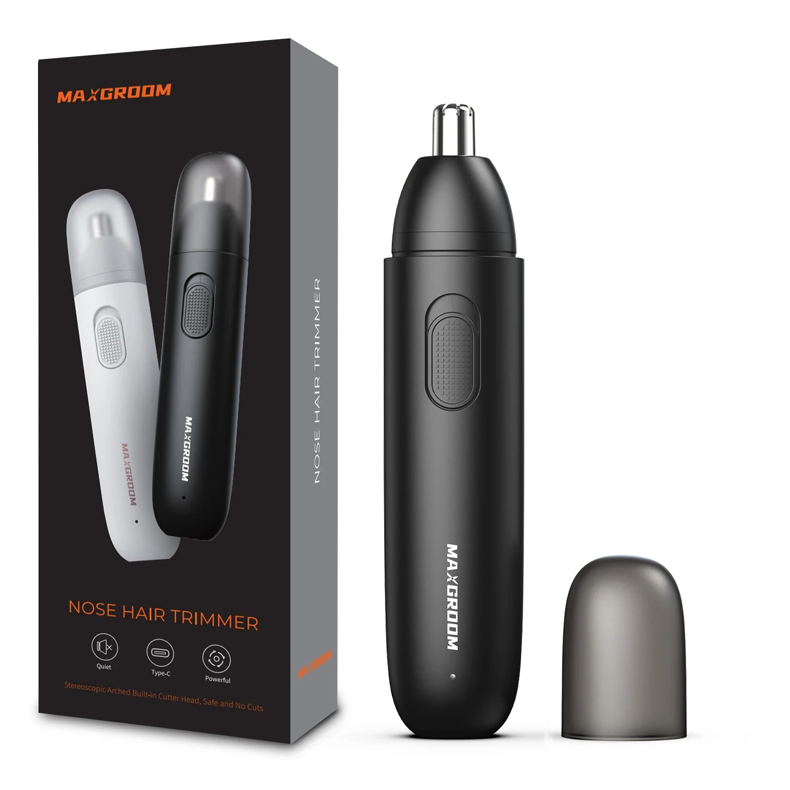 MAXGROOM Nose Hair Trimmer Rechargeable 360 Rotating Dual-Blade Painless Safe