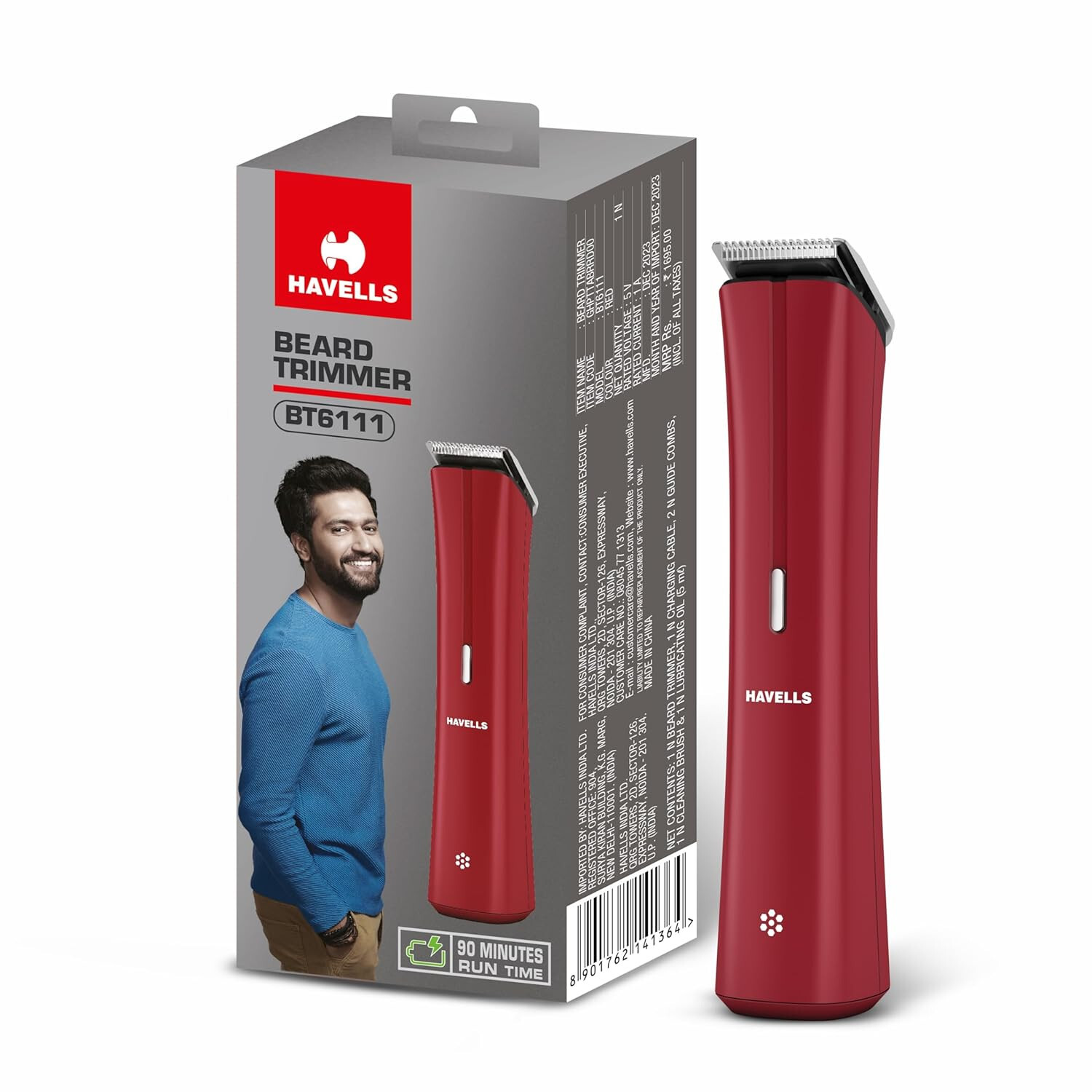 Havells Multipurpose Trimmer for Mens, Stainless Steel, Rechargeable,‎‎ ‎BT6111,