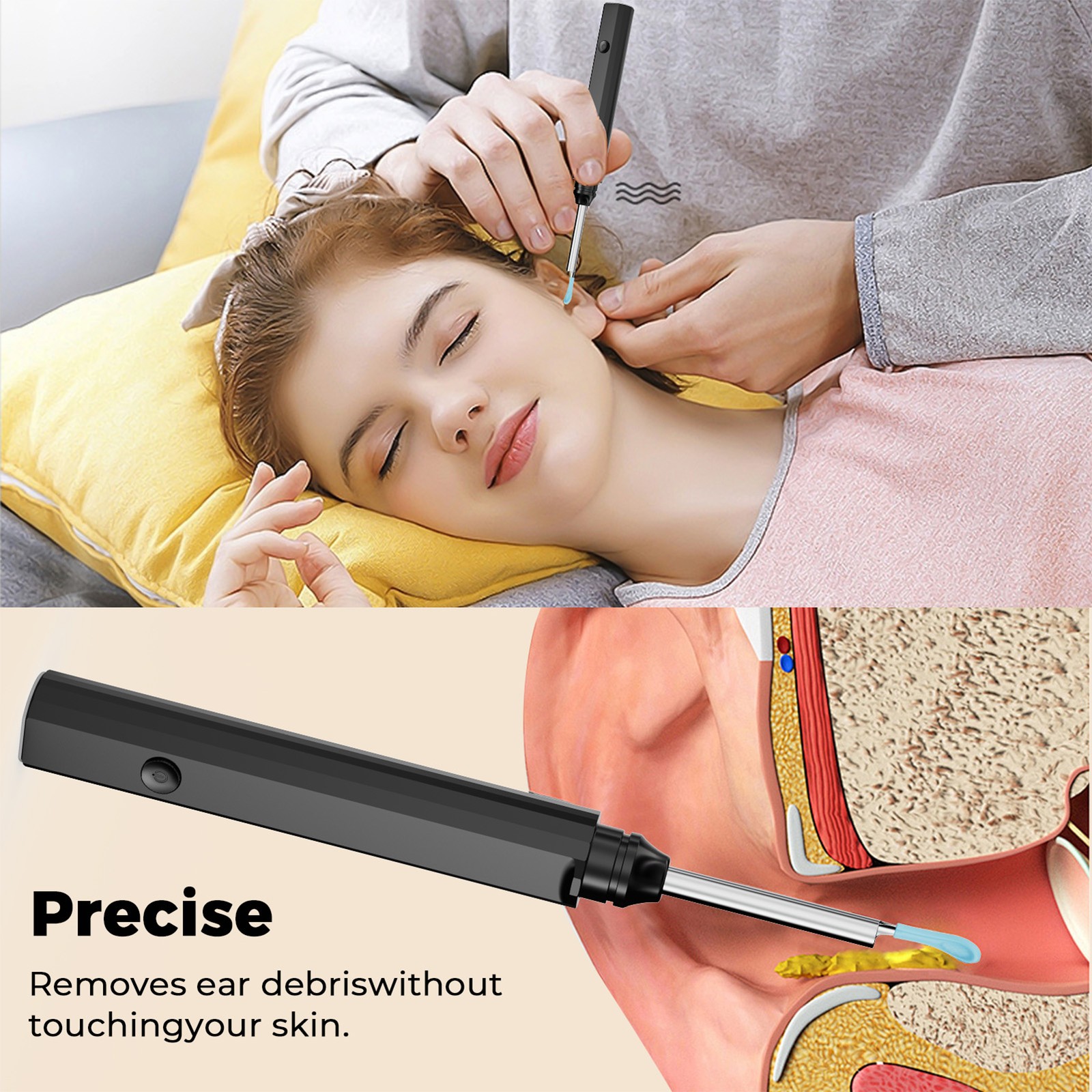 LED Lighted Ear Pick Spoon Electric Ear Pick With LED For Family Health For AP9