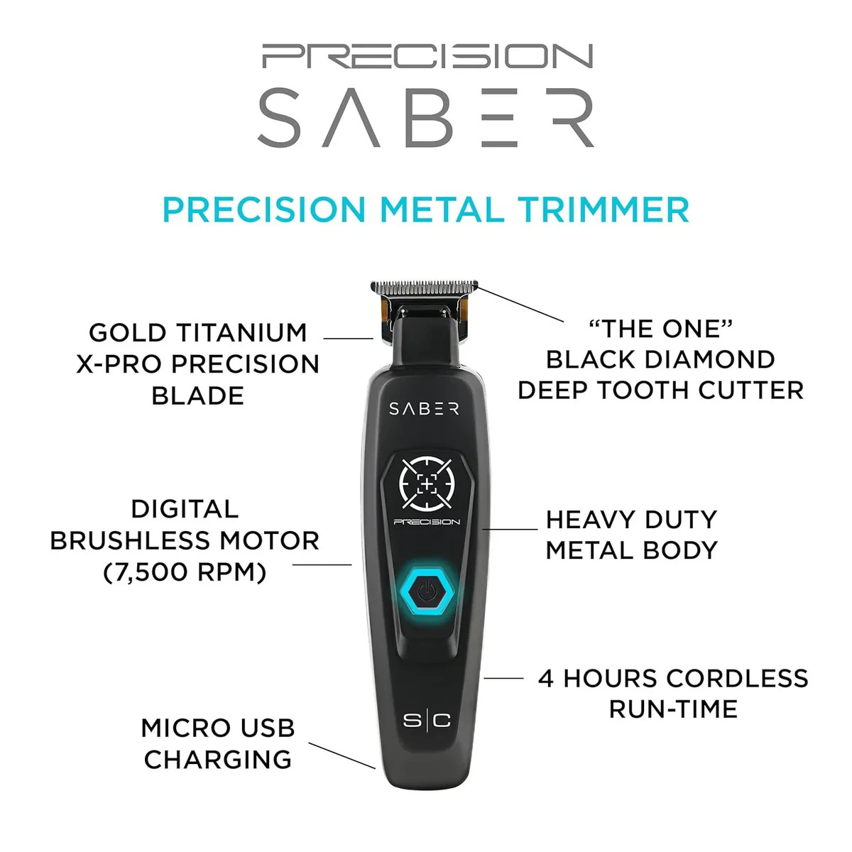 StyleCraft by Silver Bullet Digital Brushless Motor Saber Hair Trimmer Black