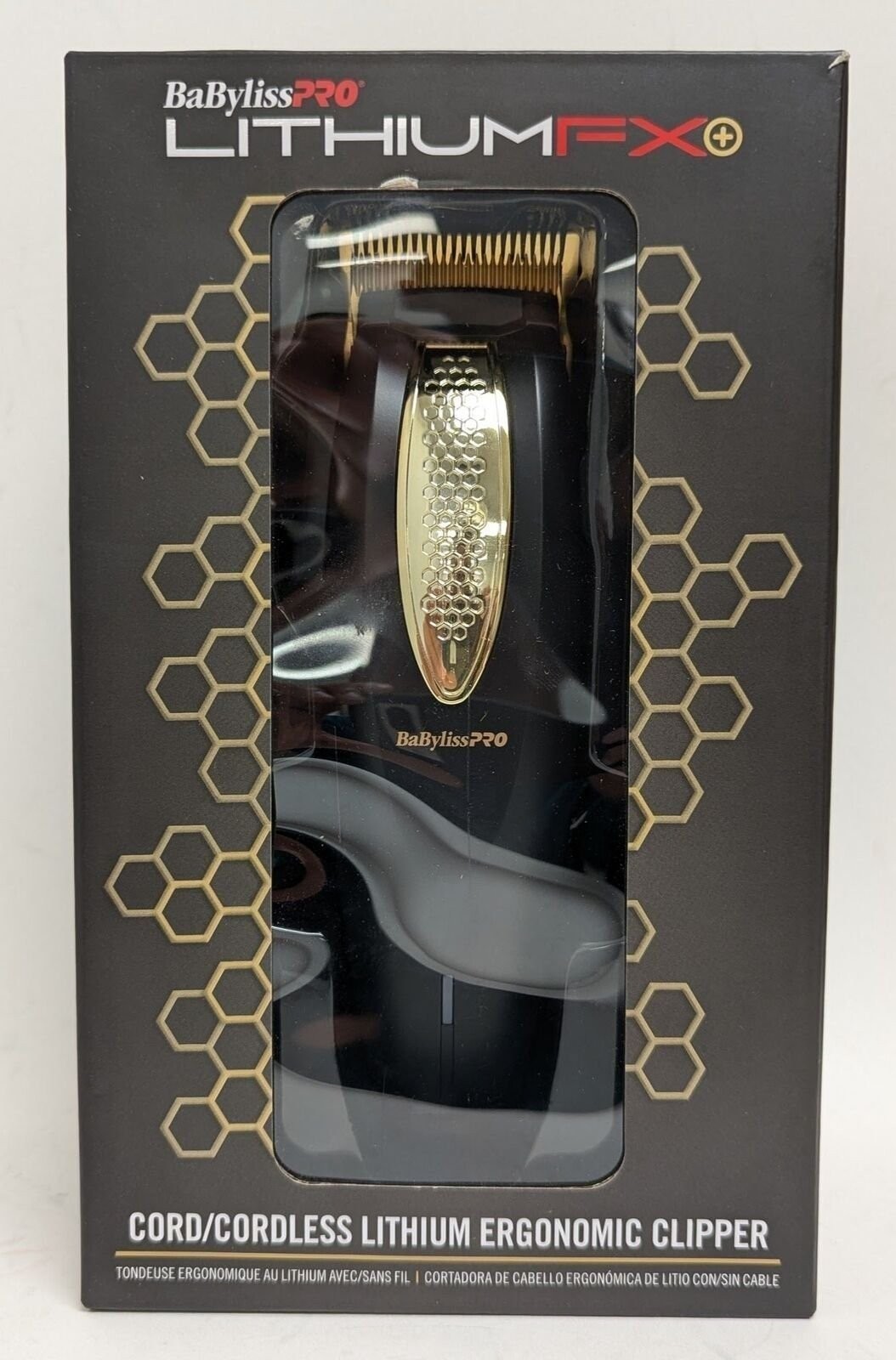 BaBylissPRO LithiumFX+ Cord/Cordless Ergonomic Clipper – Gold – FX673NS