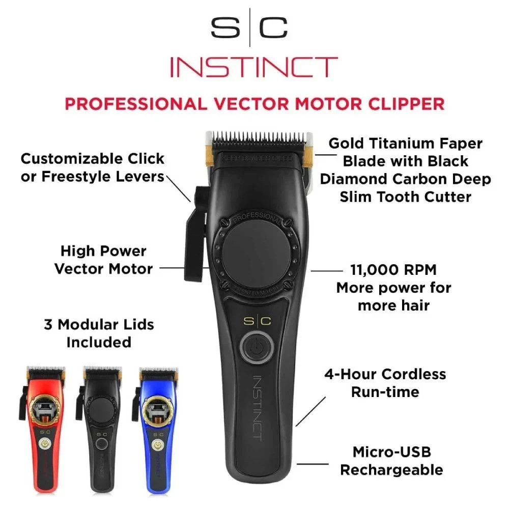 StyleCraft Instinct Clipper, Trimmer ,Shaver Combo Set Black – BRAND NEW