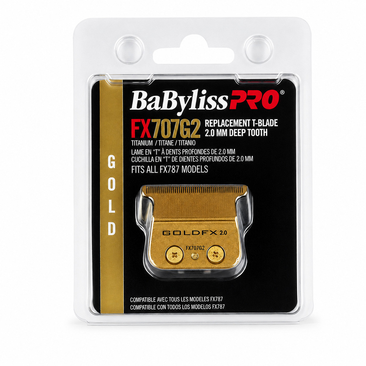 BaBylissPRO SilverFX+ Trimmer w/ Gold Deep Tooth Blade FX787NS + FX707G2