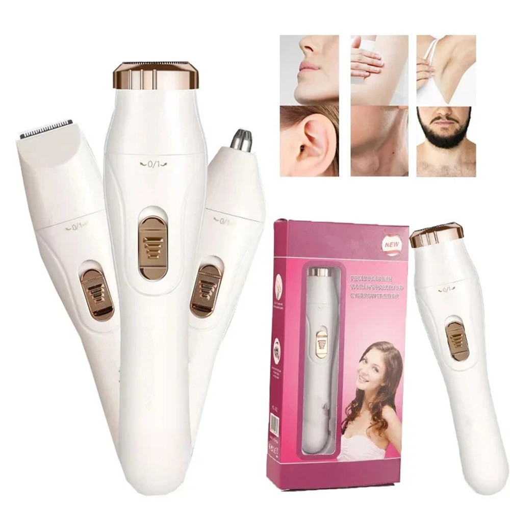 3 in 1 Rechargeable Eyebrow Ear Nose Beard Trimmer Set Hair Clipper Shaver USB