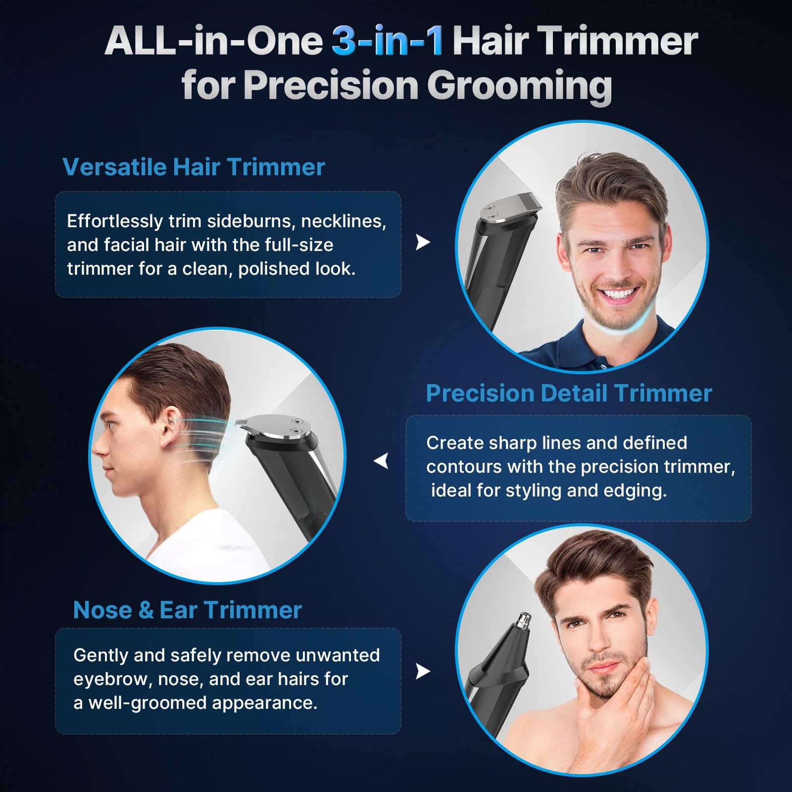 Beard Trimmer Hair Clippers for Men All-in-One Self-Sharpening Electric Men’s…
